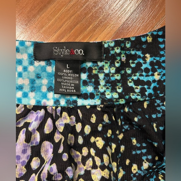 Style & Co Multi Color Print Blouse Women’s Size Large - Picture 5 of 6